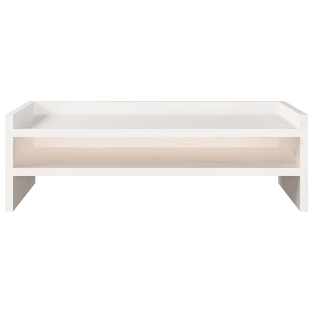 Monitor Stand White 50x24x16 cm Solid Wood Pine