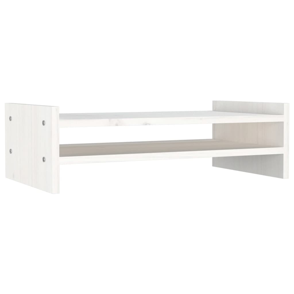 Monitor Stand White 50x27x15 cm Solid Wood Pine