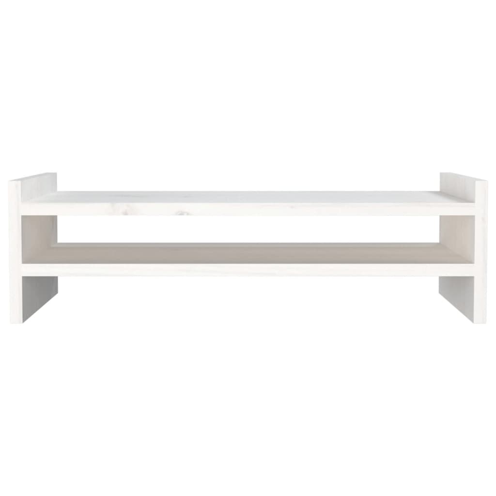 Monitor Stand White 50x27x15 cm Solid Wood Pine