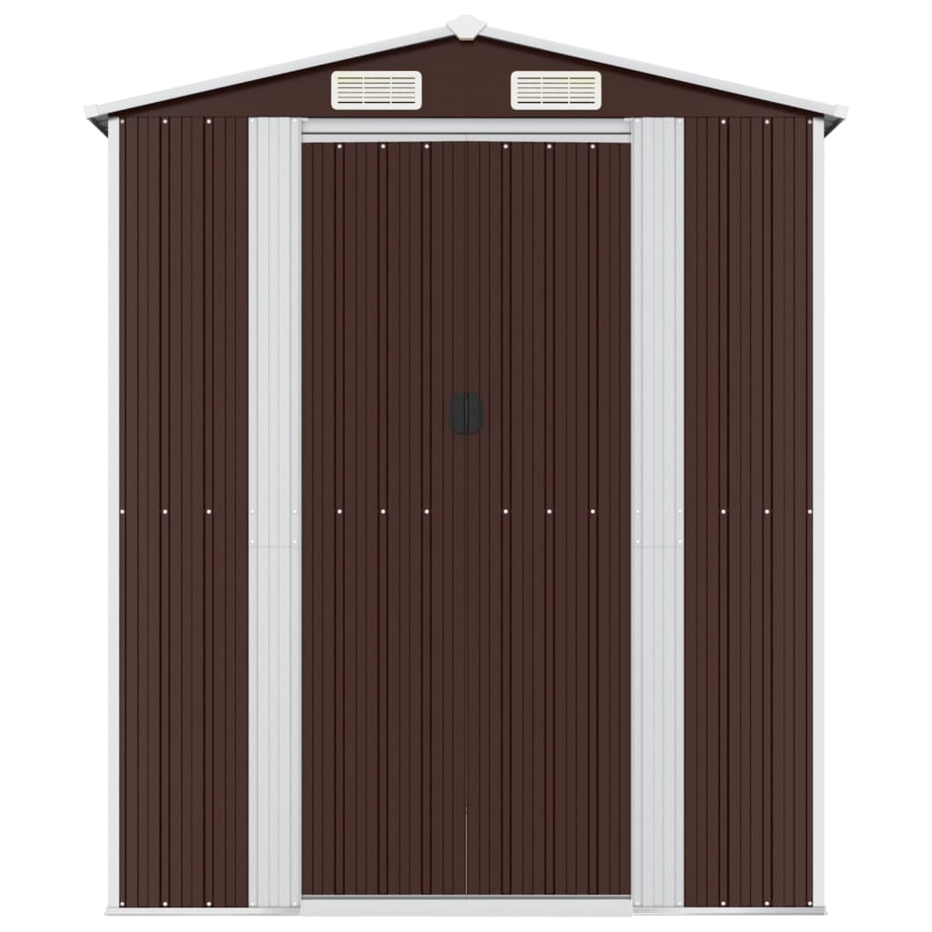 Garden Shed Dark Brown 192x1021x223 cm Galvanised Steel
