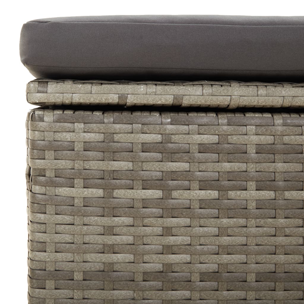 Garden Corner Sofa with Cushion Grey 57x57x56 cm Poly Rattan