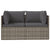 2-Seater Garden Sofa with Cushions Grey Poly Rattan