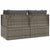 2-Seater Garden Sofa with Cushions Grey Poly Rattan