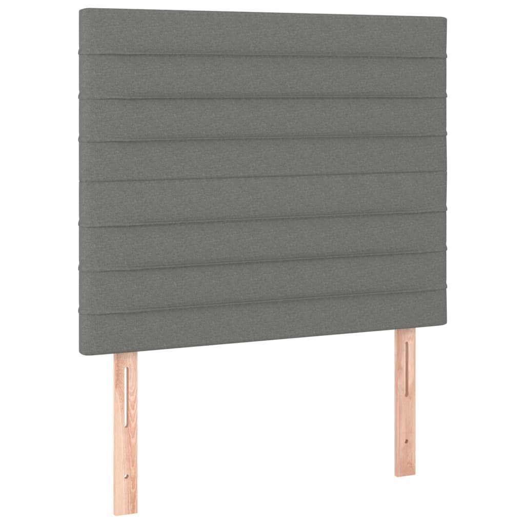 Box Spring Bed with Mattress Dark Grey 107x203 cm King Single Fabric