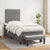 Box Spring Bed with Mattress Dark Grey 106x203 cm King Single Size Fabric