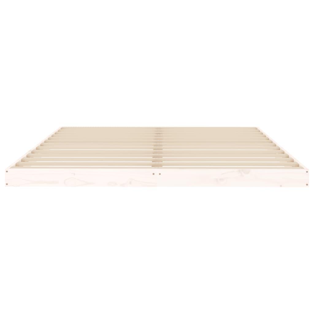 Bed Frame without Mattress White 150x200 cm Solid Wood Pine