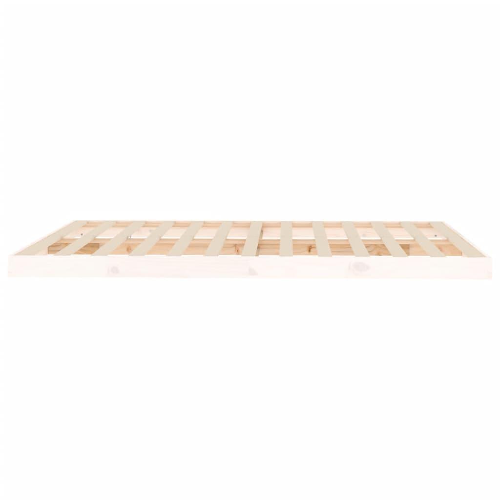 Bed Frame without Mattress White 150x200 cm Solid Wood Pine