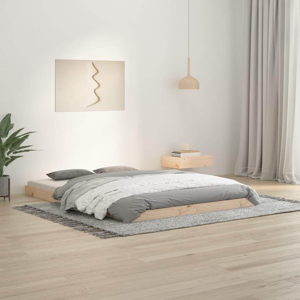 Bed Frame without Mattress 135x190 cm Solid Wood Pine