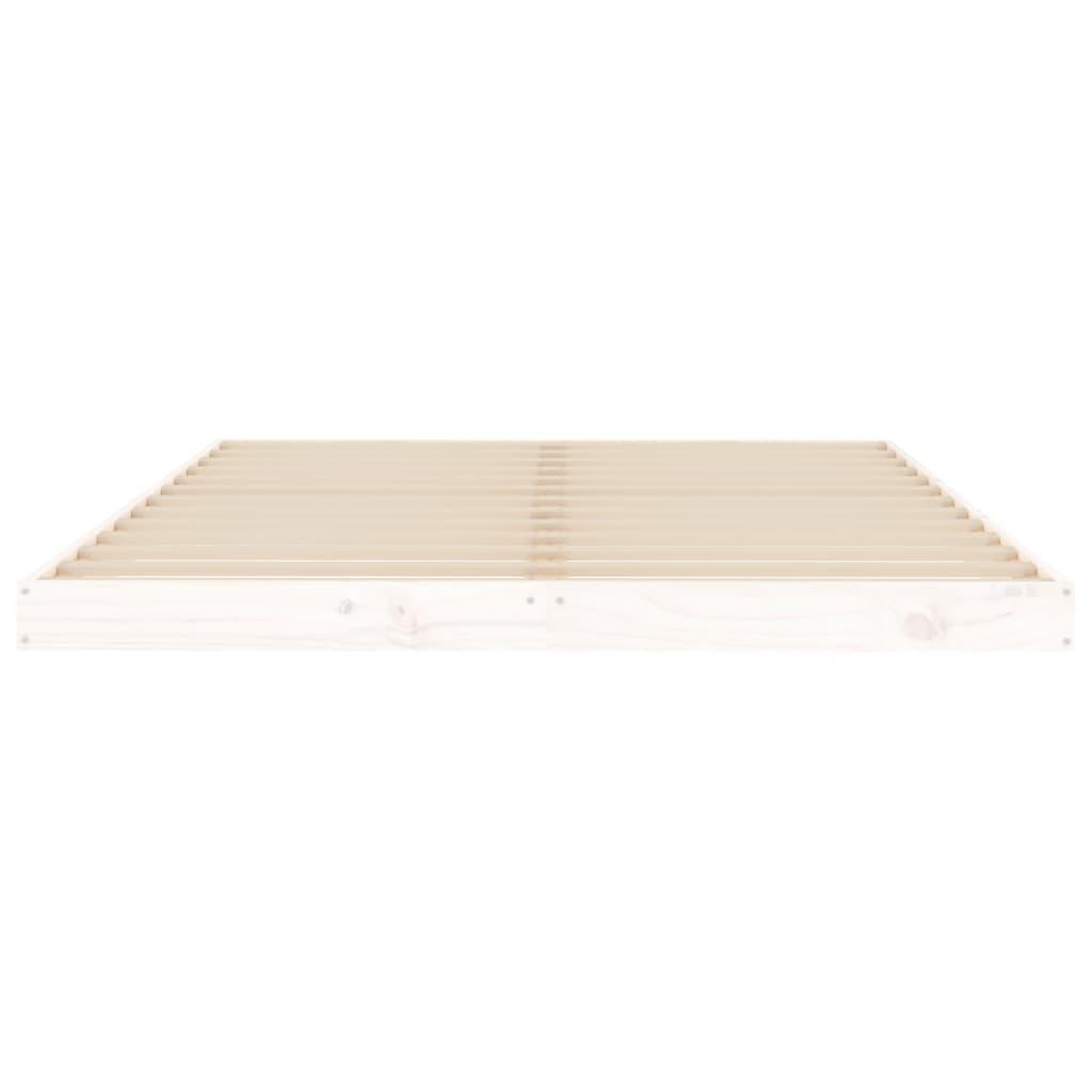 Bed Frame without Mattress White 135x190 cm Solid Wood Pine