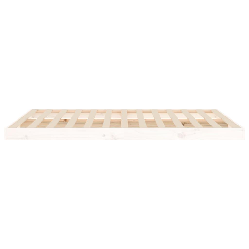 Bed Frame without Mattress White 135x190 cm Solid Wood Pine
