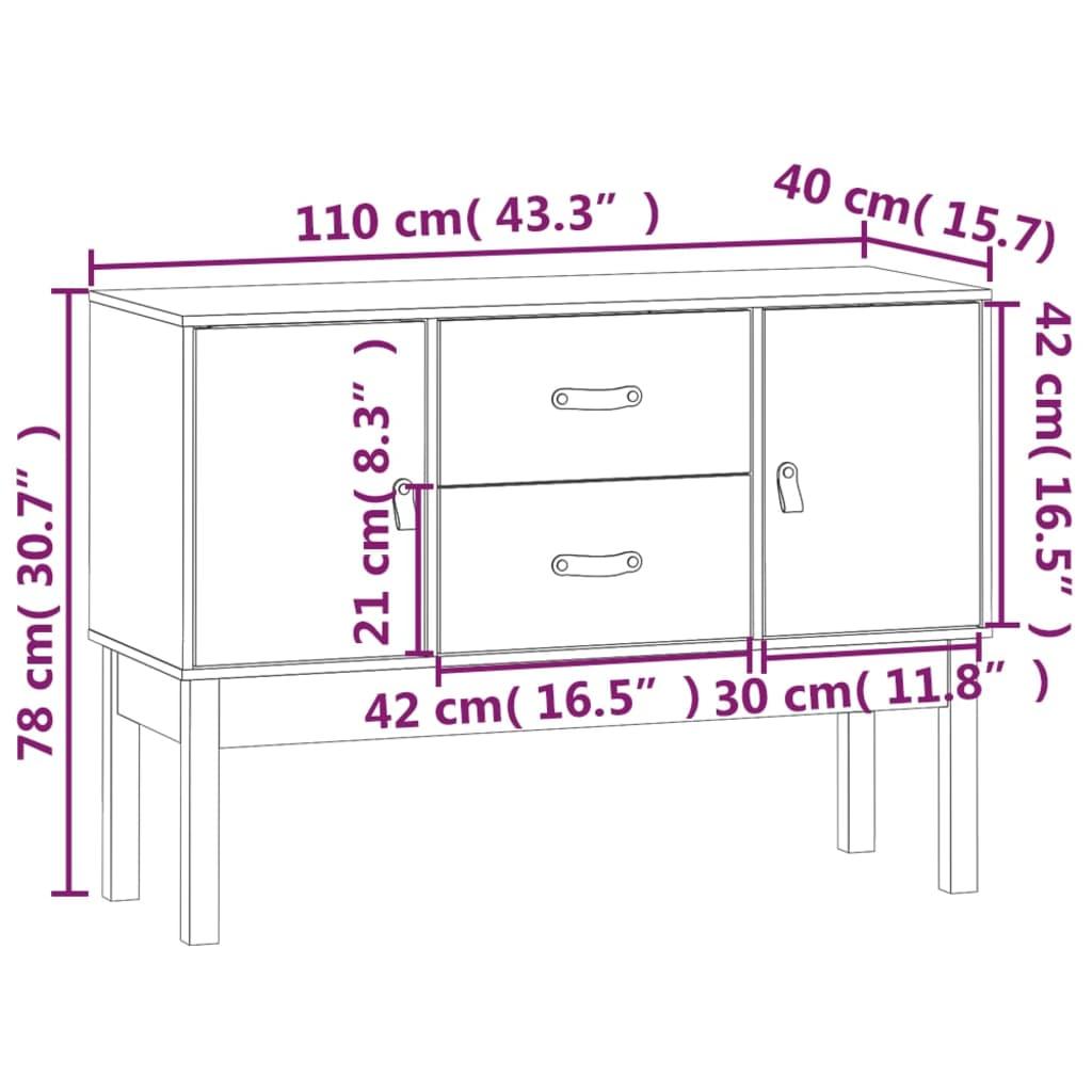 Sideboard 110x40x78 cm Solid Wood Pine