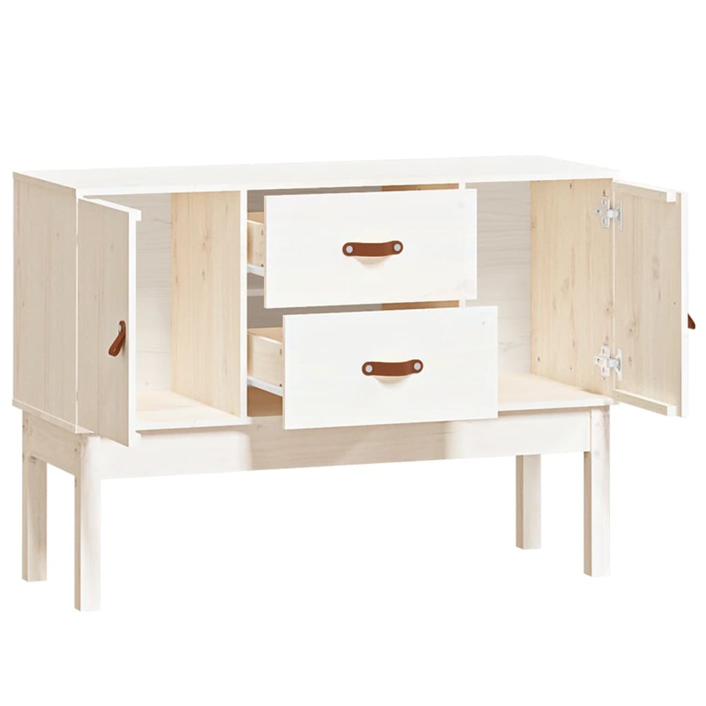 Sideboard White 110x40x78 cm Solid Wood Pine