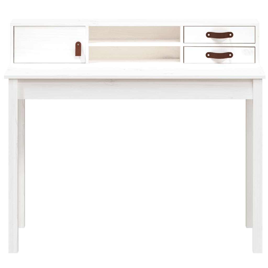 Desk White 110x50x93 cm Solid Wood Pine