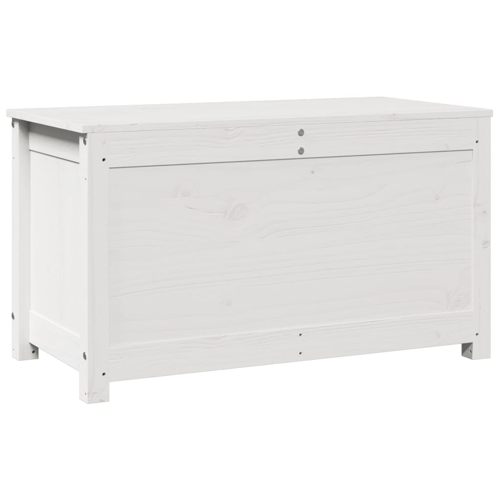 Storage Box White 80x40x45.5 cm Solid Wood Pine