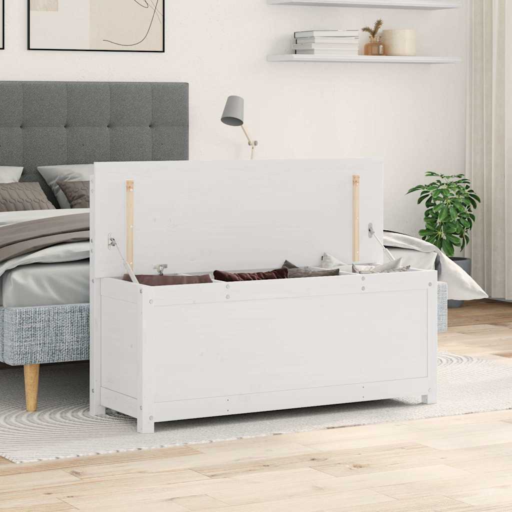 Bench White 110x41x76.5 cm Solid Wood Pine