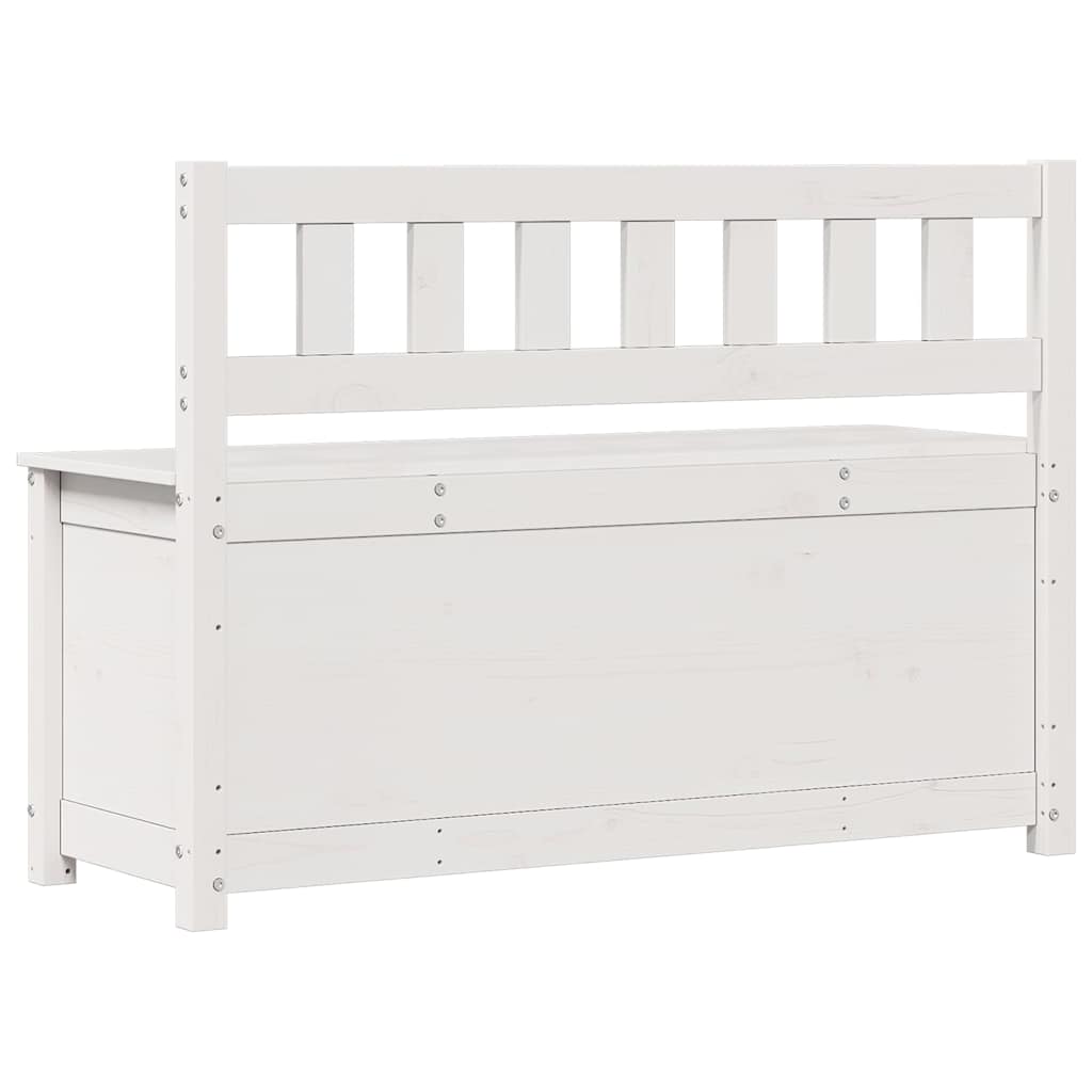 Bench White 110x41x76.5 cm Solid Wood Pine