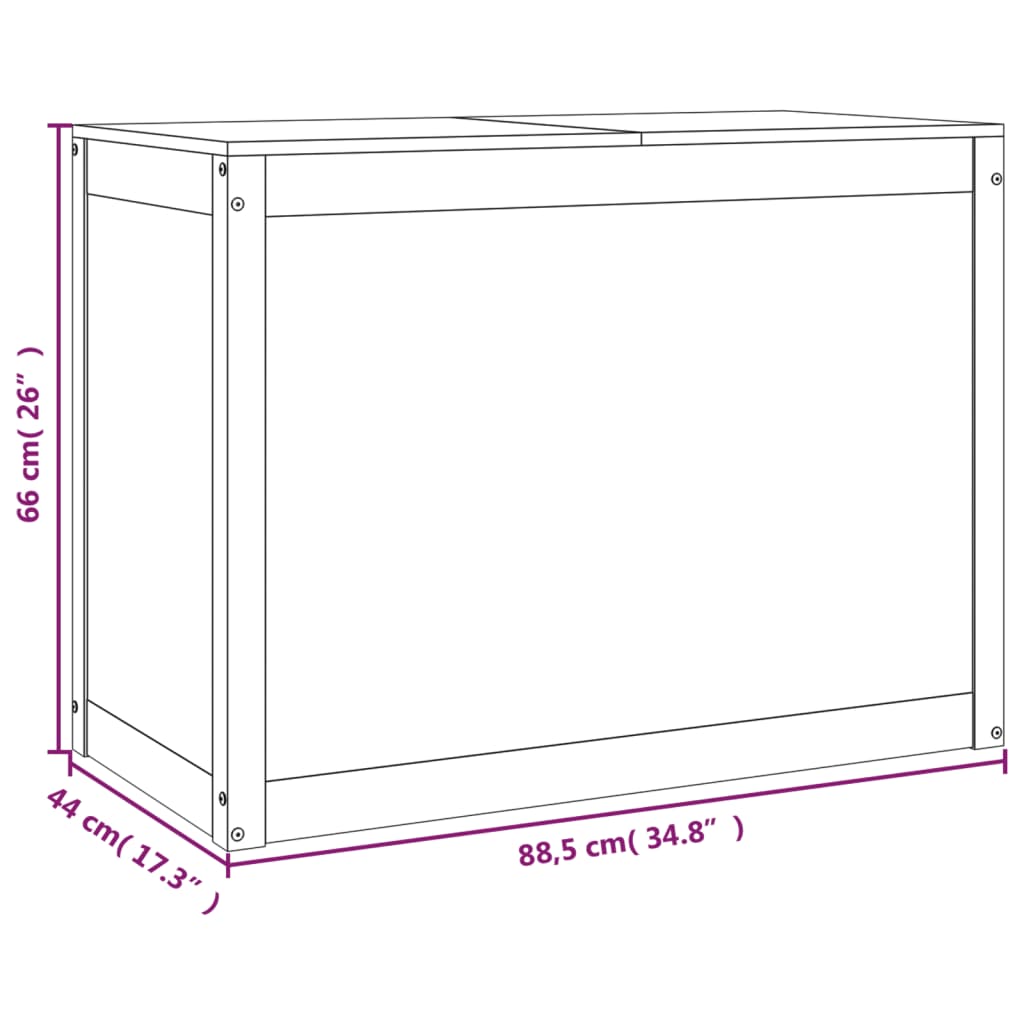 Laundry Box 88.5x44x66 cm Solid Wood Pine