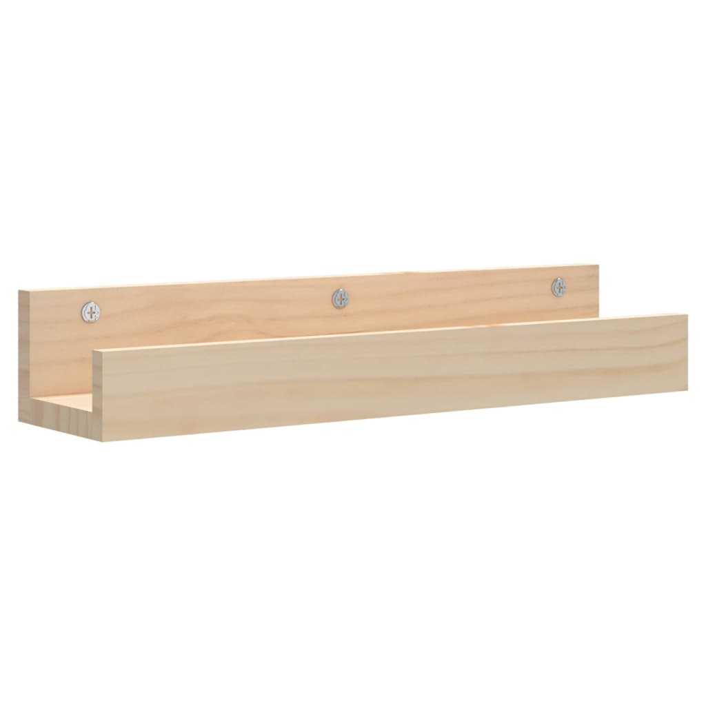 Wall Shelves 2 pcs 50x12x9 cm Solid Wood Pine
