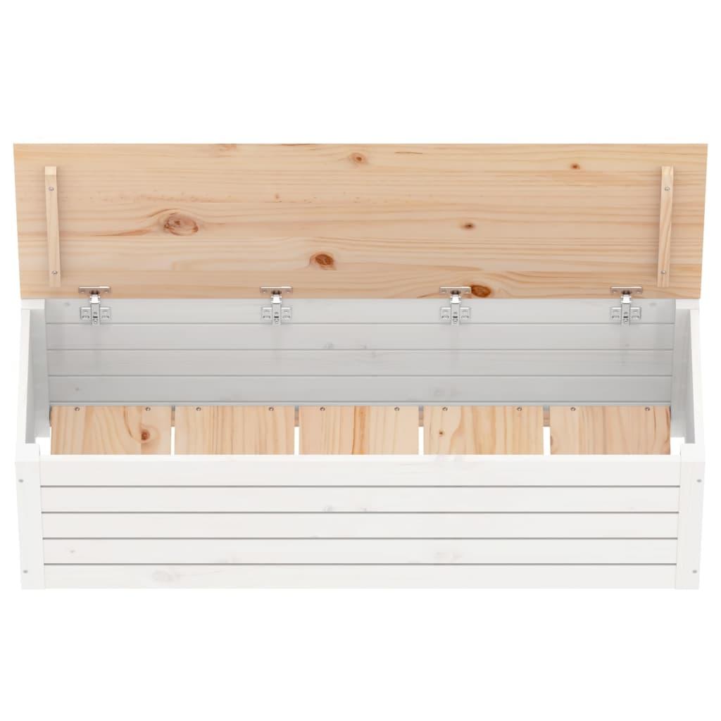 Storage Box White 109x36.5x33 cm Solid Wood Pine