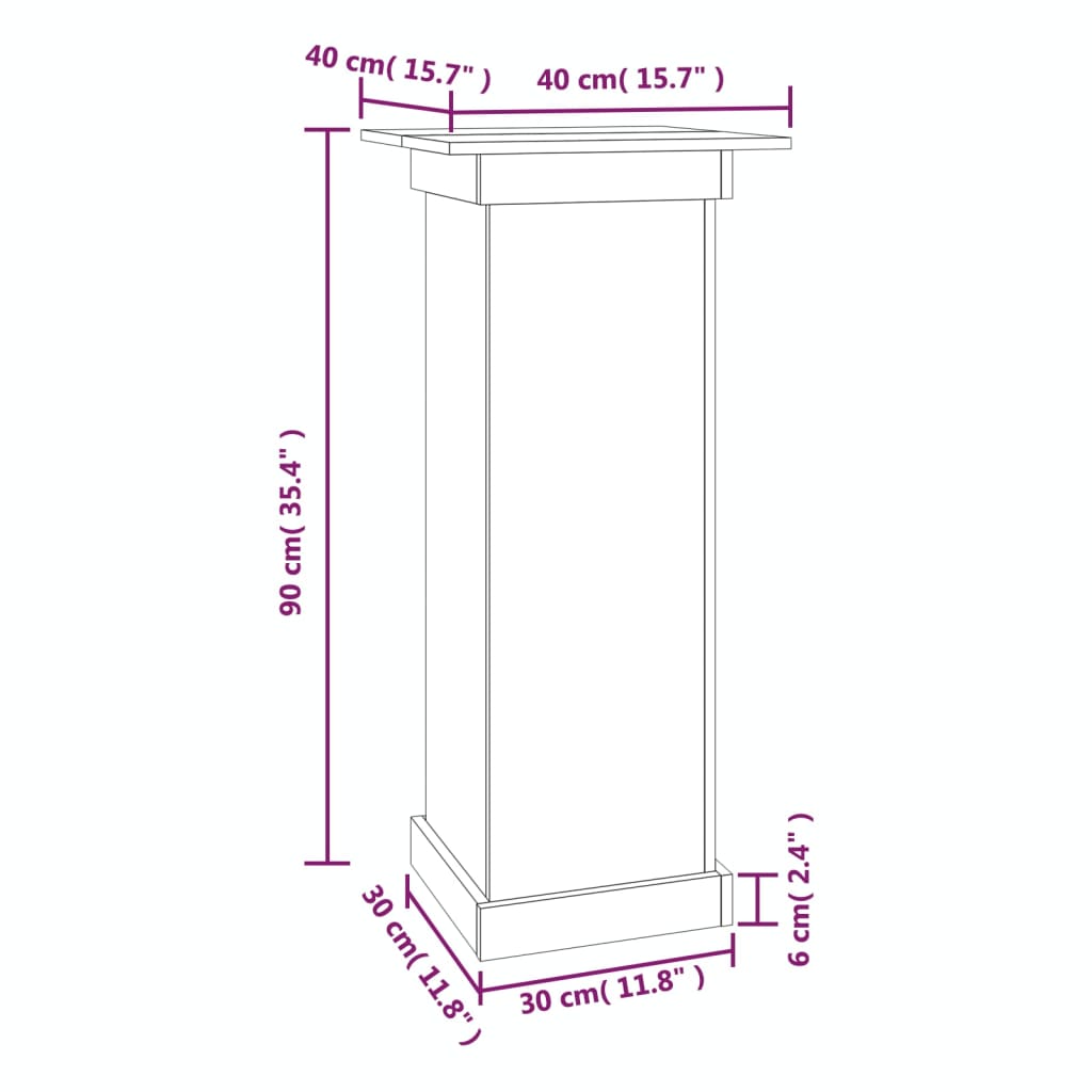 Flower Stand 40x40x90 cm Solid Wood Pine