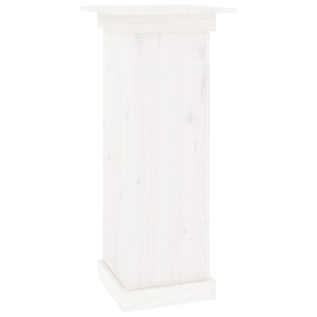 Flower Stand White 40x40x90 cm Solid Wood Pine