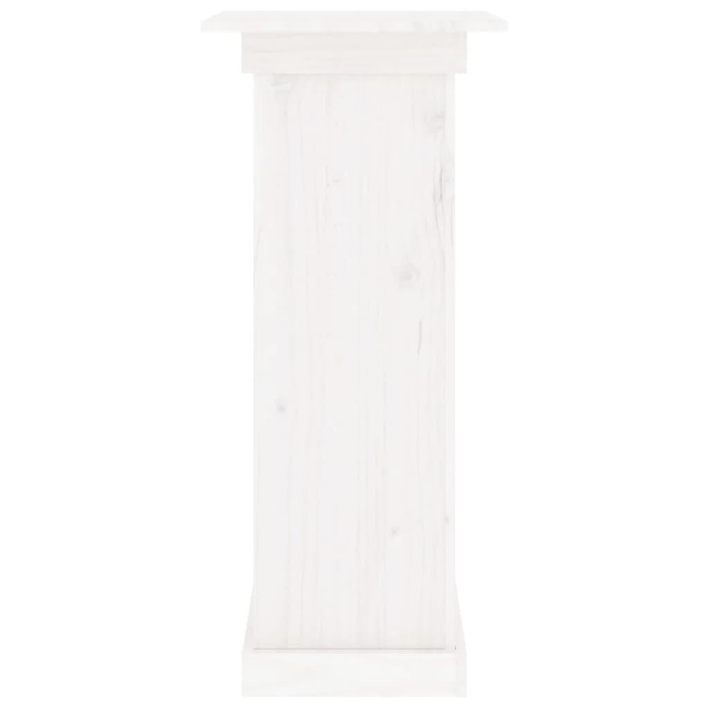 Flower Stand White 40x40x90 cm Solid Wood Pine