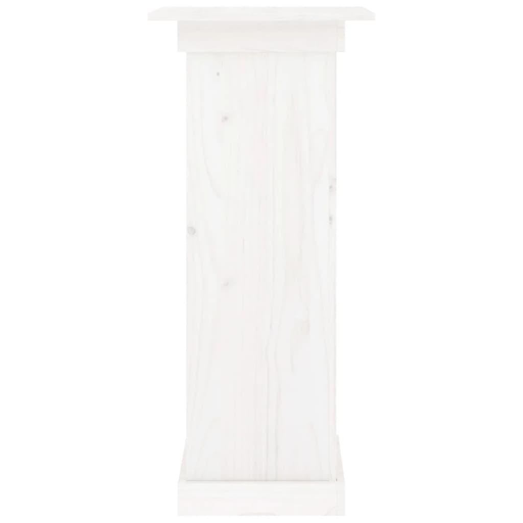 Flower Stand White 40x40x90 cm Solid Wood Pine