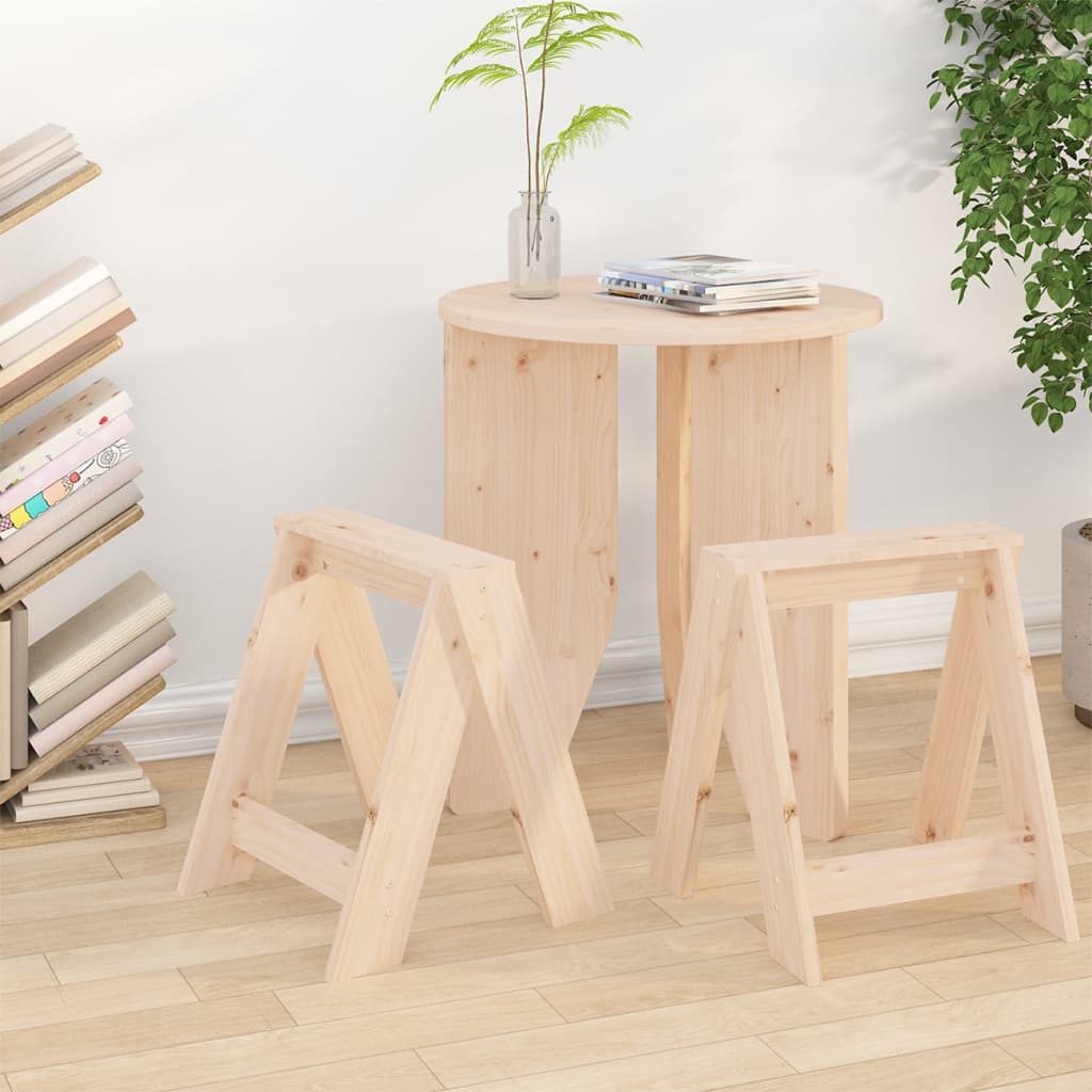 Stools 2 pcs 40x40x45 cm Solid Wood Pine