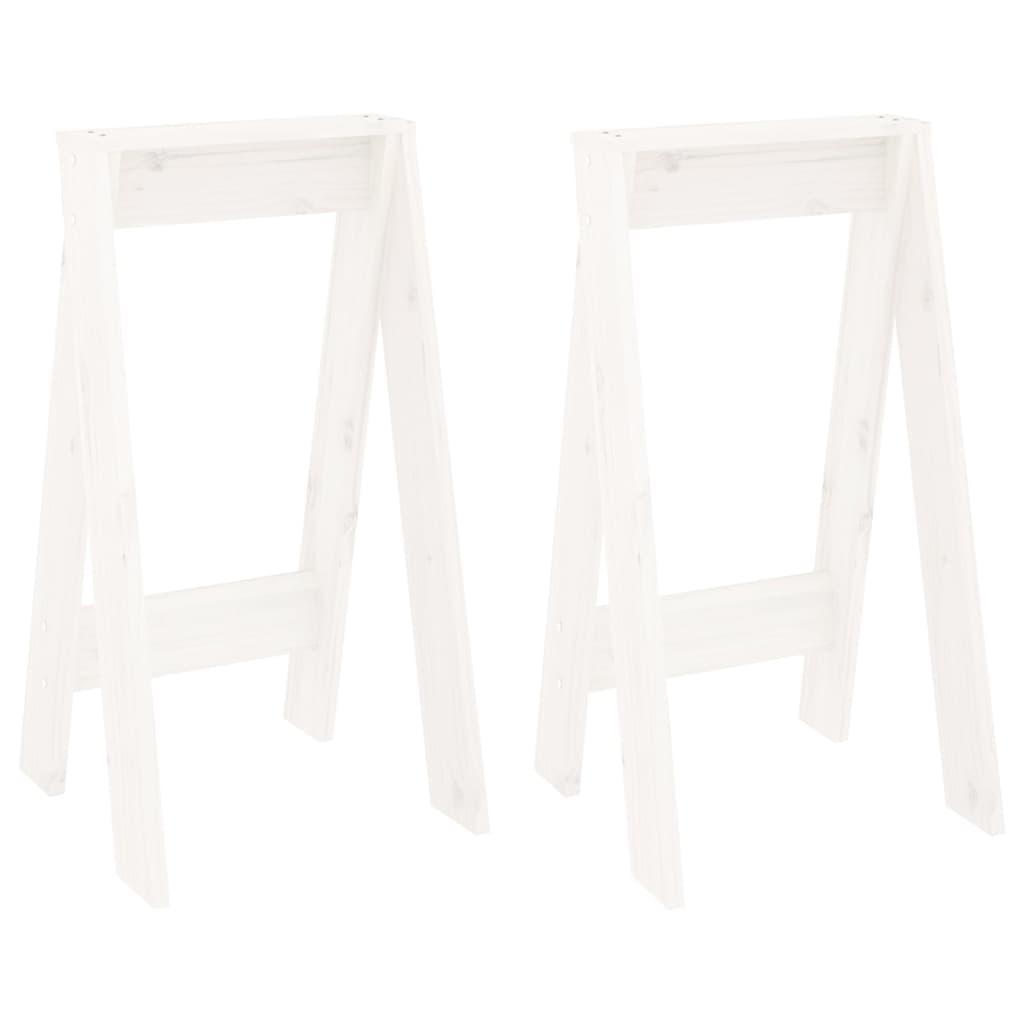 Stools 2 pcs White 40x40x75 cm Solid Wood Pine