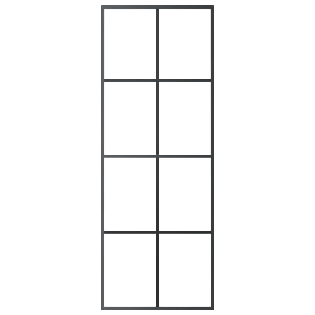 Sliding Door with Hardware Set 76x205 cm ESG Glass&Aluminium