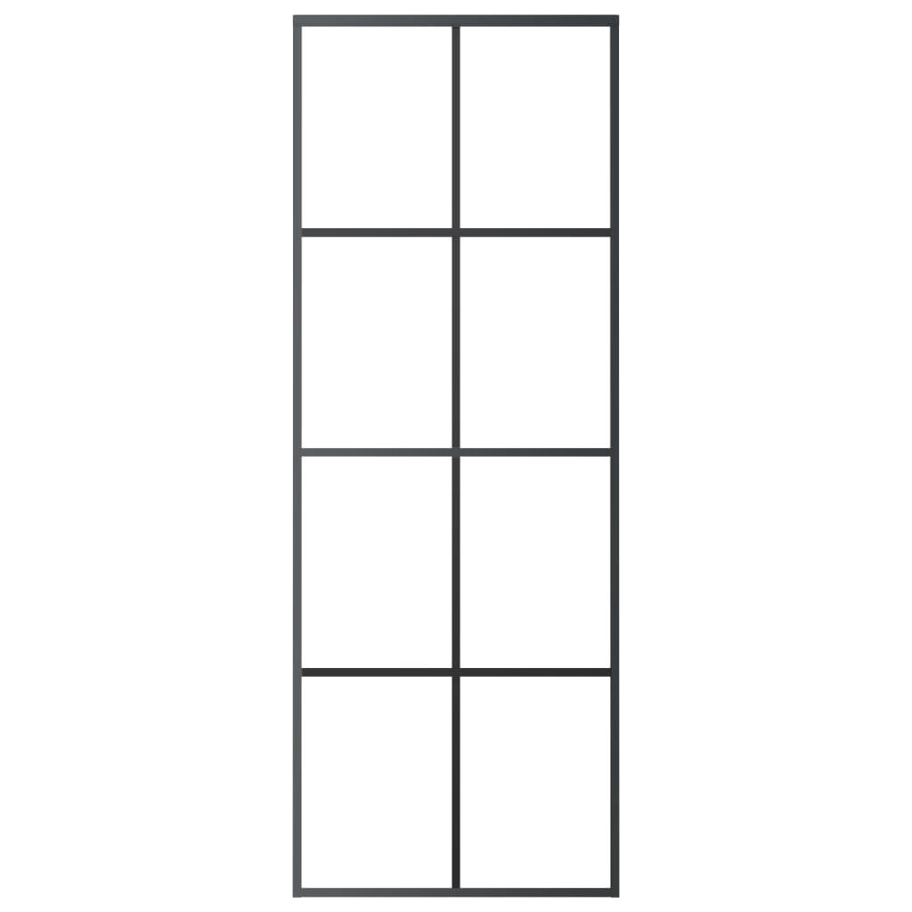 Sliding Door with Hardware Set 76x205 cm ESG Glass&Aluminium