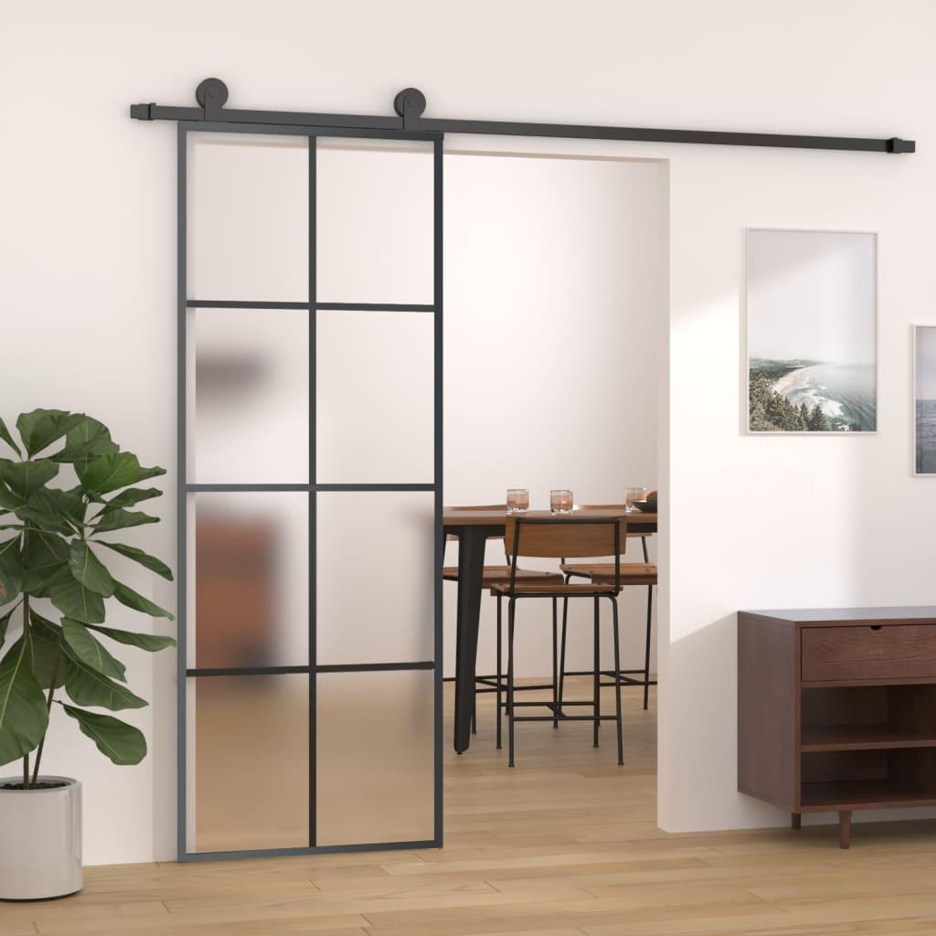 Sliding Door with Hardware Set 76x205 cm ESG Glass&amp;Aluminium