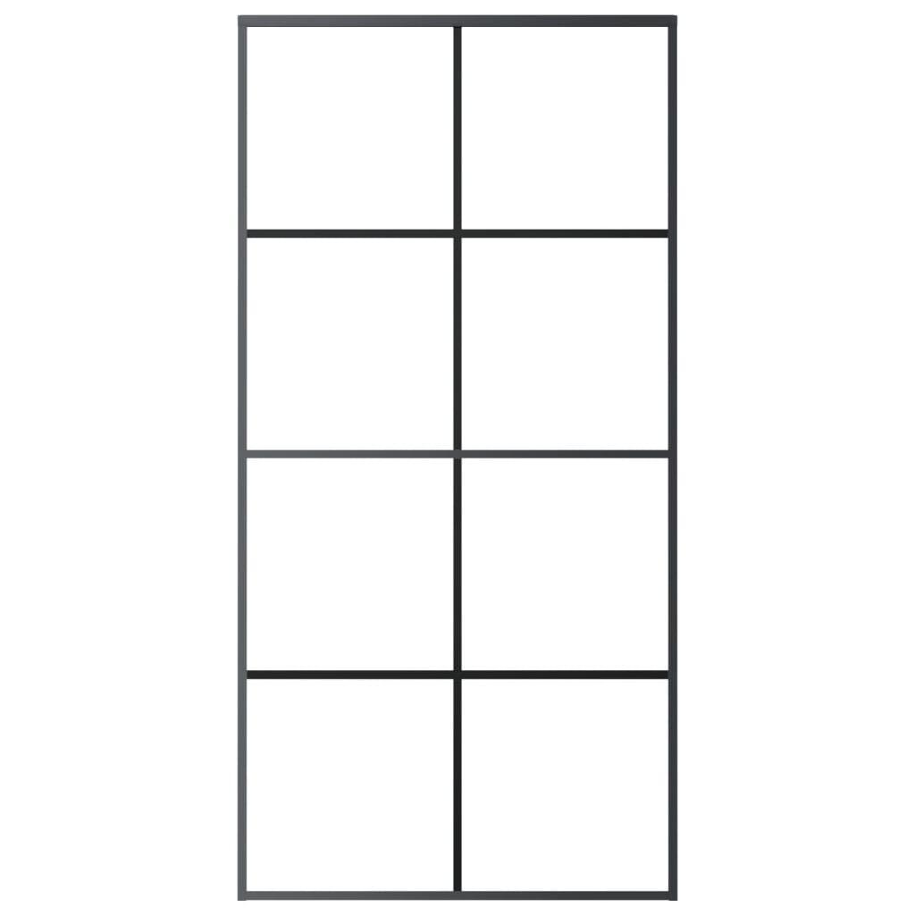 Sliding Door with Hardware Set 102.5x205 cm ESG Glass&Aluminium