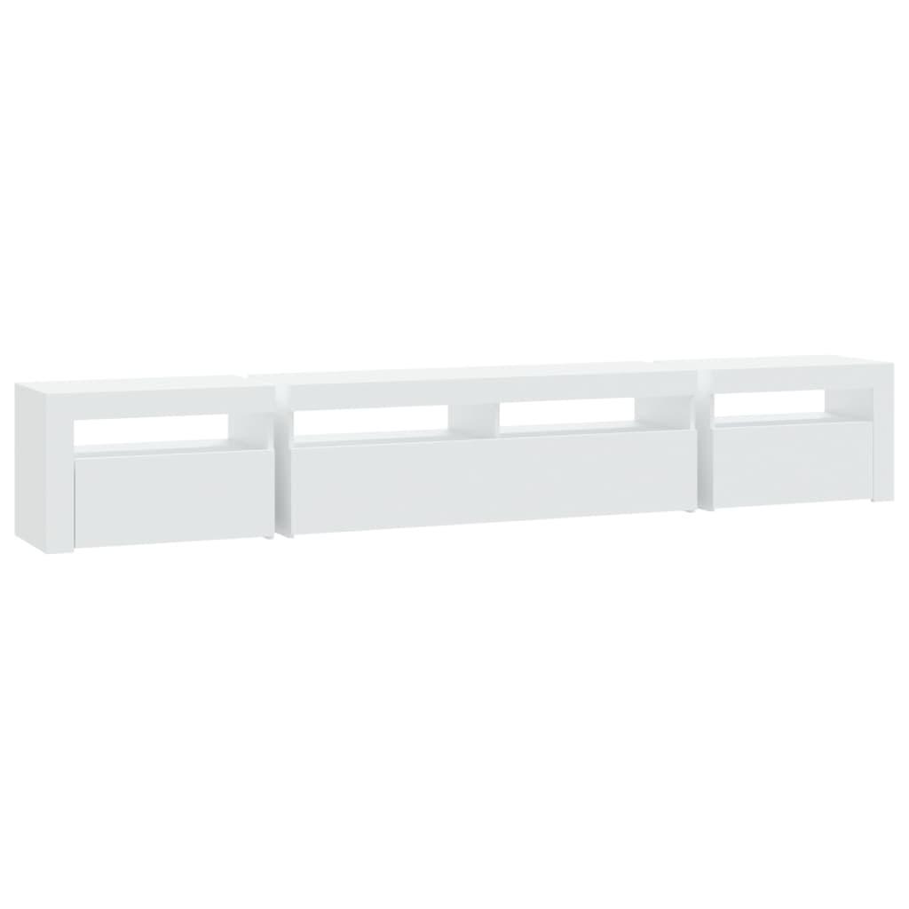 TV Cabinet with LED Lights White 240x35x40 cm