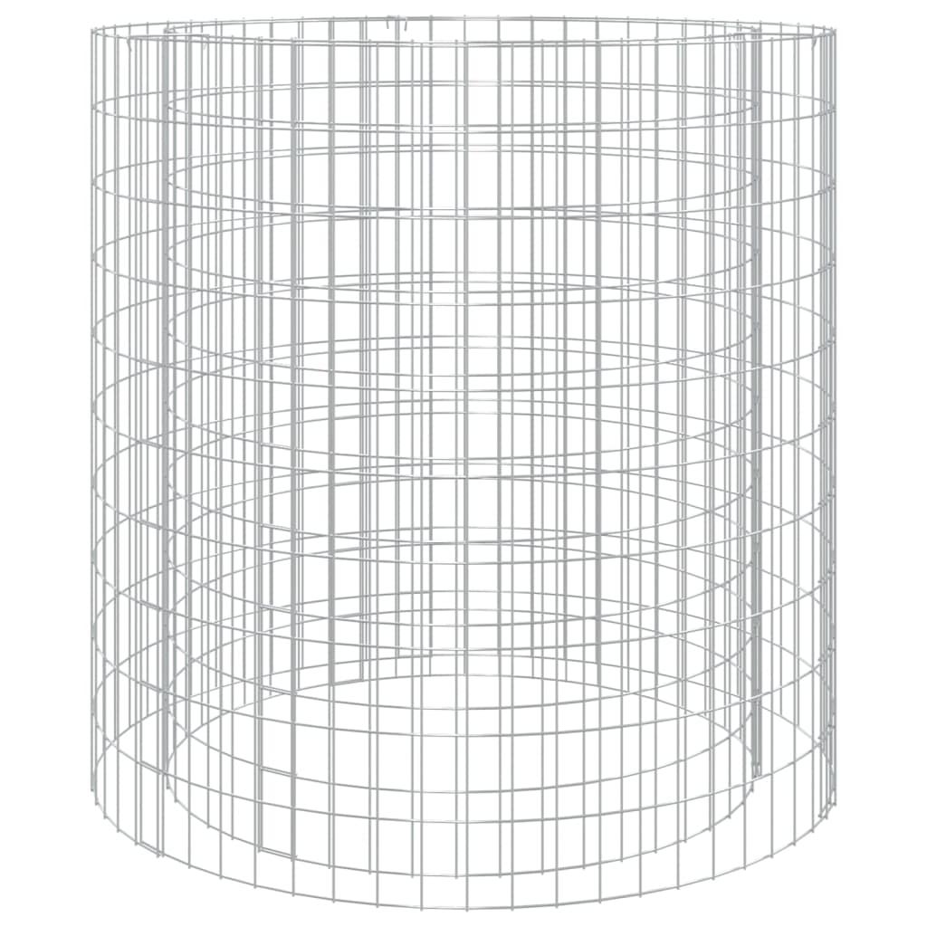 Gabion Fire Pit Ø 100 cm Galvanised Iron