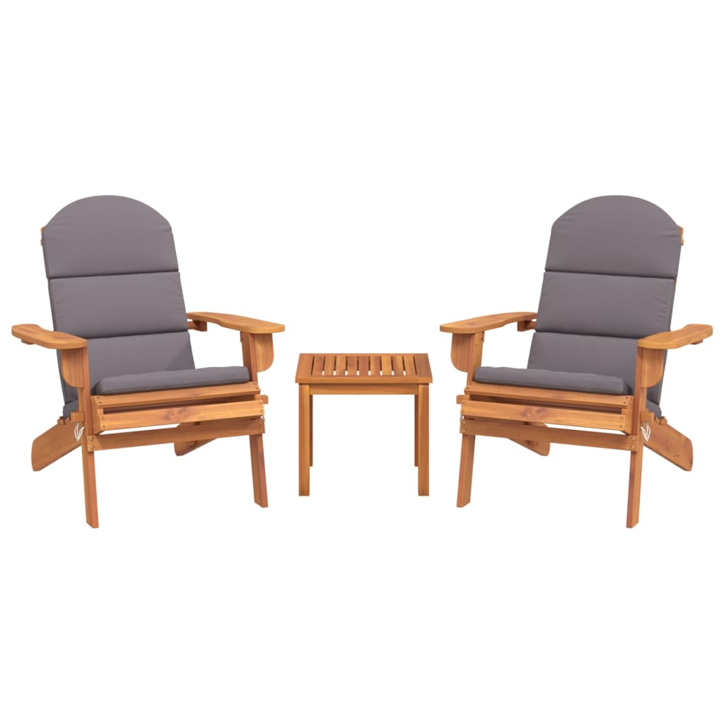 3 Piece Adirondack Garden Lounge Set Solid Wood Acacia
