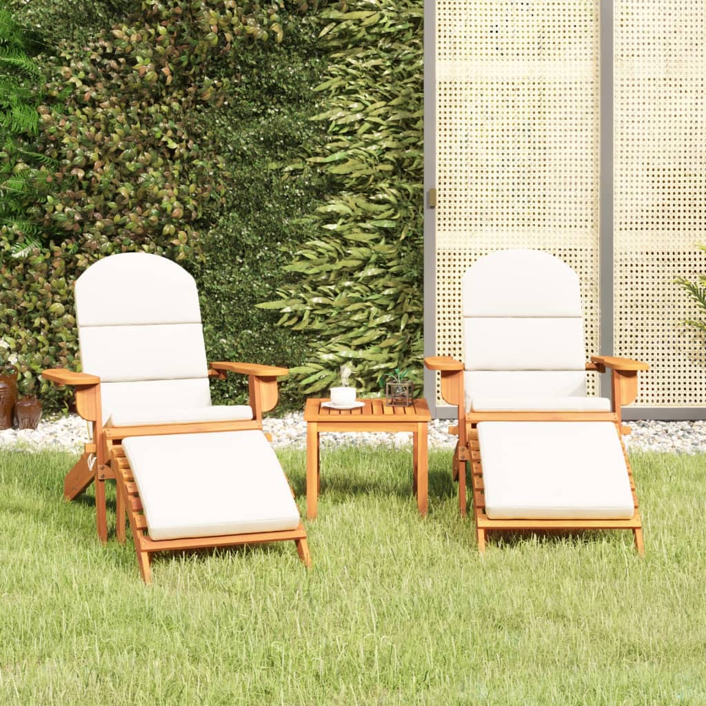 3 Piece Adirondack Garden Lounge Set Solid Wood Acacia