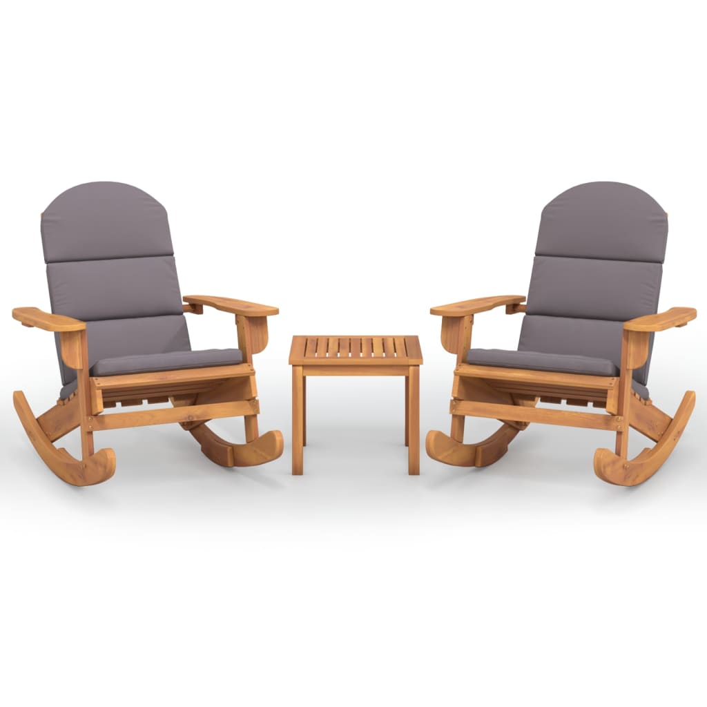 3 Piece Adirondack Garden Lounge Set Solid Wood Acacia