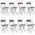 Folding Bistro Chairs 8 pcs Brown Poly Rattan and Steel