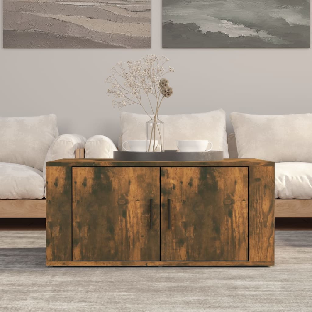 Coffee Table Smoked Oak 80x50x36 cm Engineered Wood