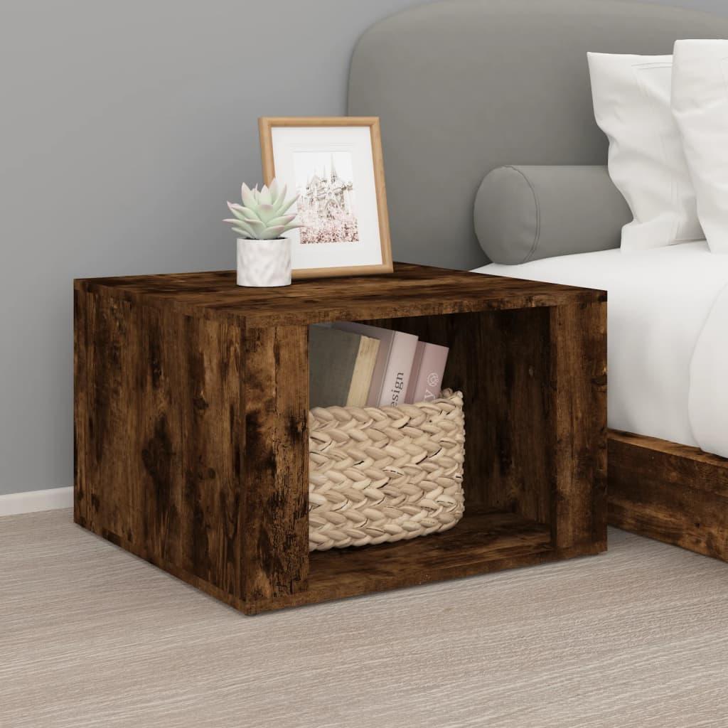 Bedside Table Smoked Oak 57x55x36 cm Engineered Wood