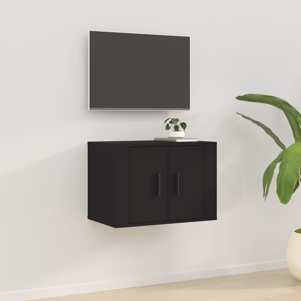 Wall Mounted TV Cabinet Black 57x34.5x40 cm