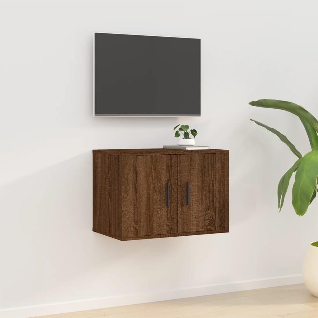 Wall Mounted TV Cabinet Brown Oak 57x34.5x40 cm