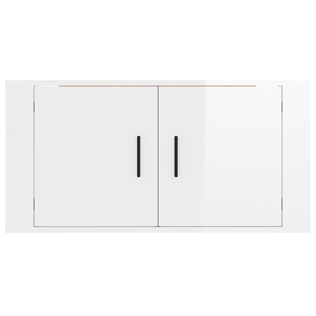 Wall Mounted TV Cabinet High Gloss White 80x34.5x40 cm