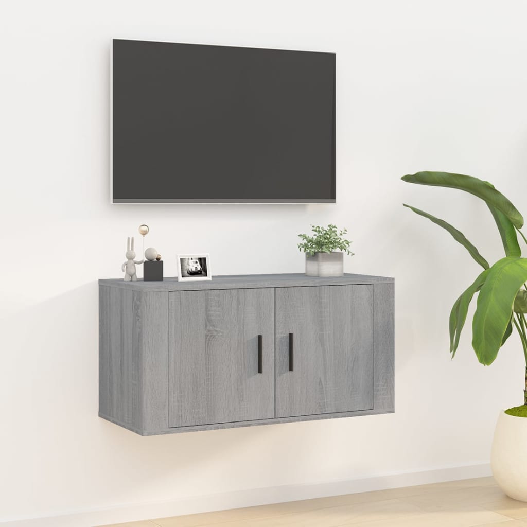 Wall Mounted TV Cabinet Grey Sonoma 80x34.5x40 cm