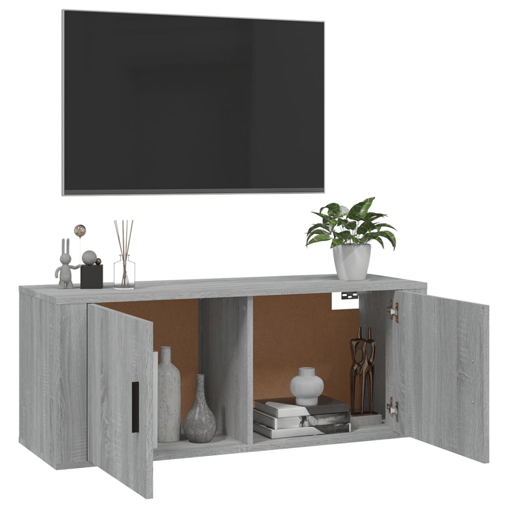 Wall Mounted TV Cabinet Grey Sonoma 100x34.5x40 cm