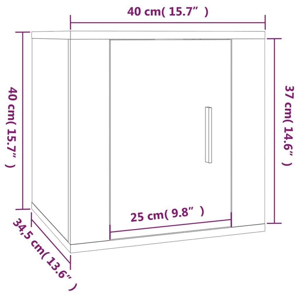 Wall Mounted TV Cabinet High Gloss White 40x34.5x40 cm