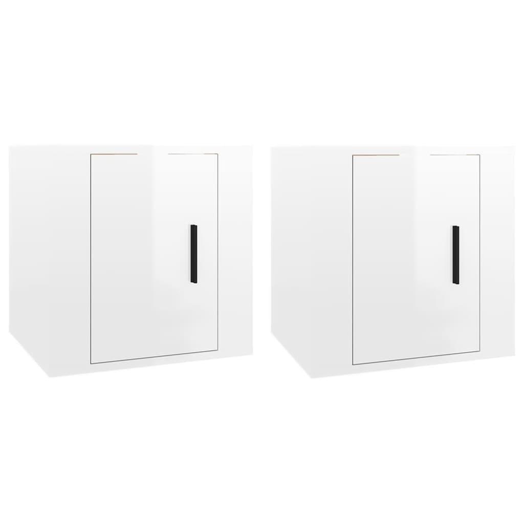 Wall Mounted TV Cabinets 2 pcs High Gloss White 40x34.5x40 cm