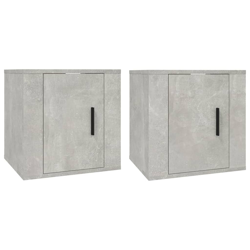 Wall Mounted TV Cabinets 2 pcs Concrete Grey 40x34.5x40 cm