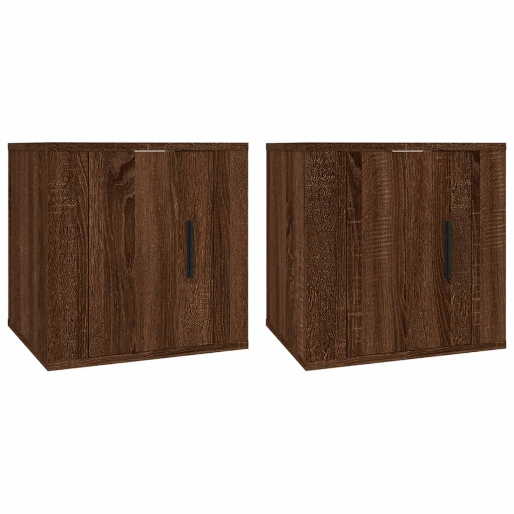 Wall Mounted TV Cabinets 2 pcs Brown Oak 40x34.5x40 cm